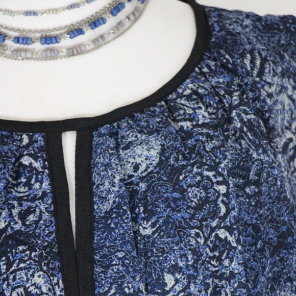 FYLO NWT Navy, Royal Blue Abstract Print Dress - Picture 3 of 8